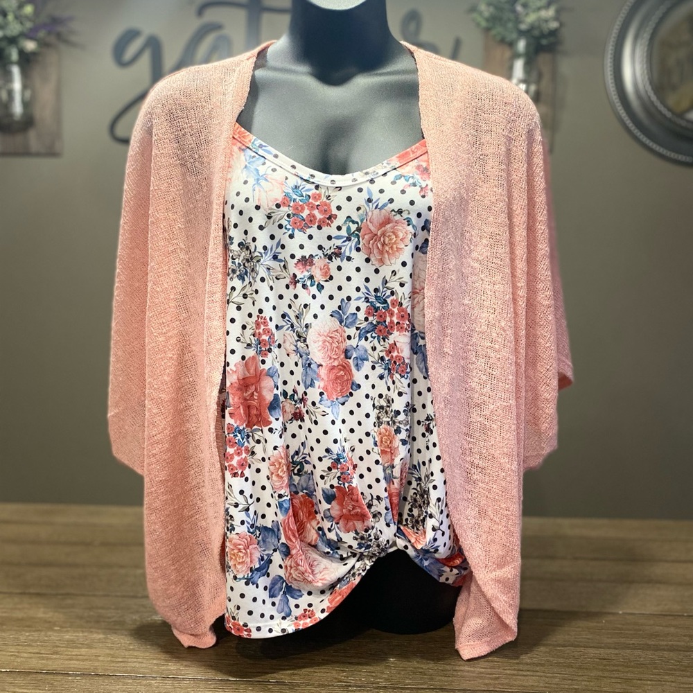 Kimono Style Sleeve Textured Cardigan